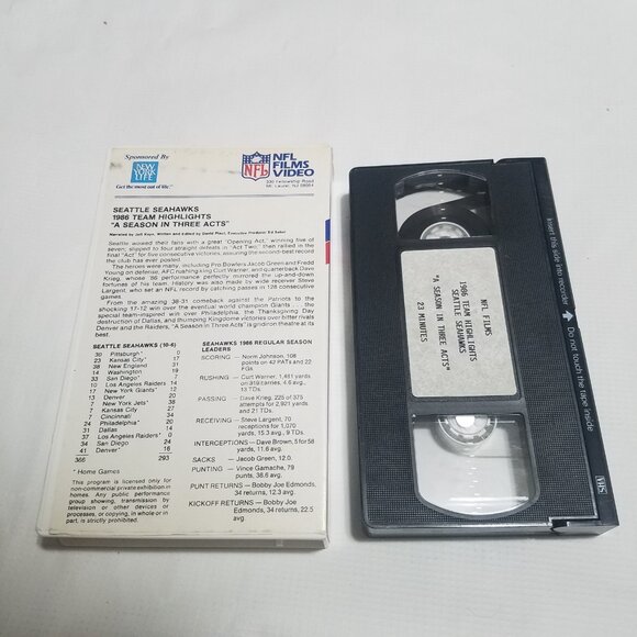 Seattle Seahawks 1986 Team Highlights NFL Films Video VHS Tape - Bundle & Save - Picture 2 of 2